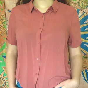 ASOS Pull & Bear Pink Button Down Blouse